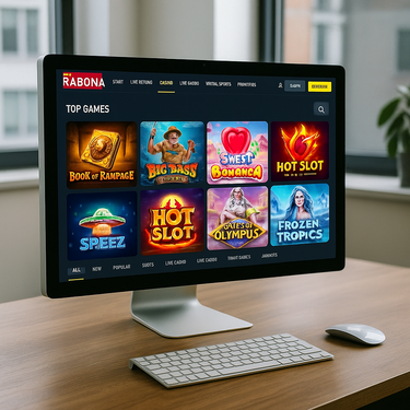 Rabona Casino - Desktop zasnova platforme